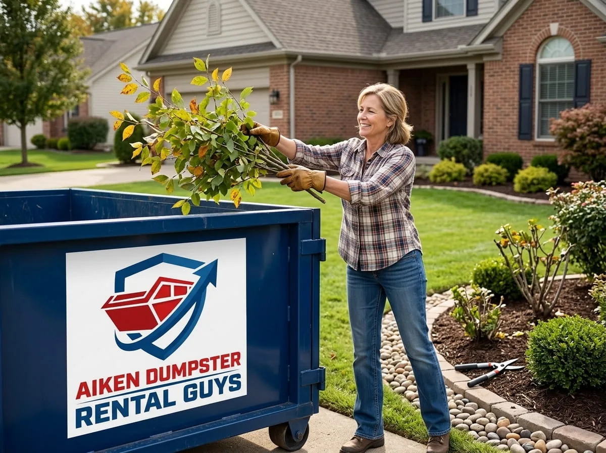 Dedicated clean-fill dumpster loaded with concrete and sandy fill in Aiken SC